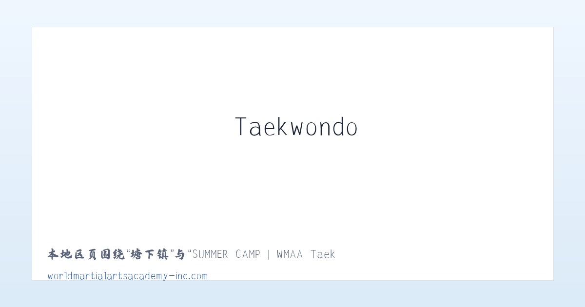 螺田镇 - SUMMER CAMP | WMAA Taekwondo 主图