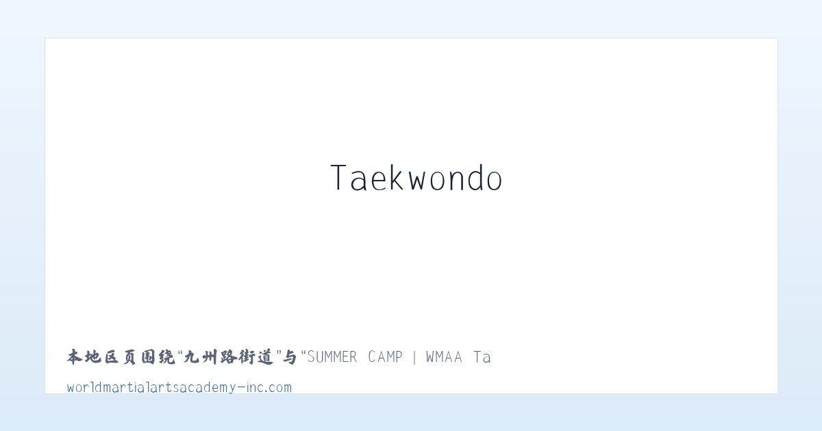 秦岭路街道 - SUMMER CAMP | WMAA Taekwondo 主图